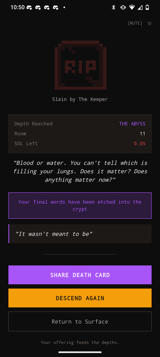 Death screen
